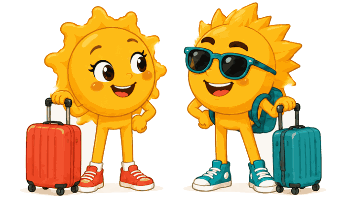 Sunny und Ray reisebereit