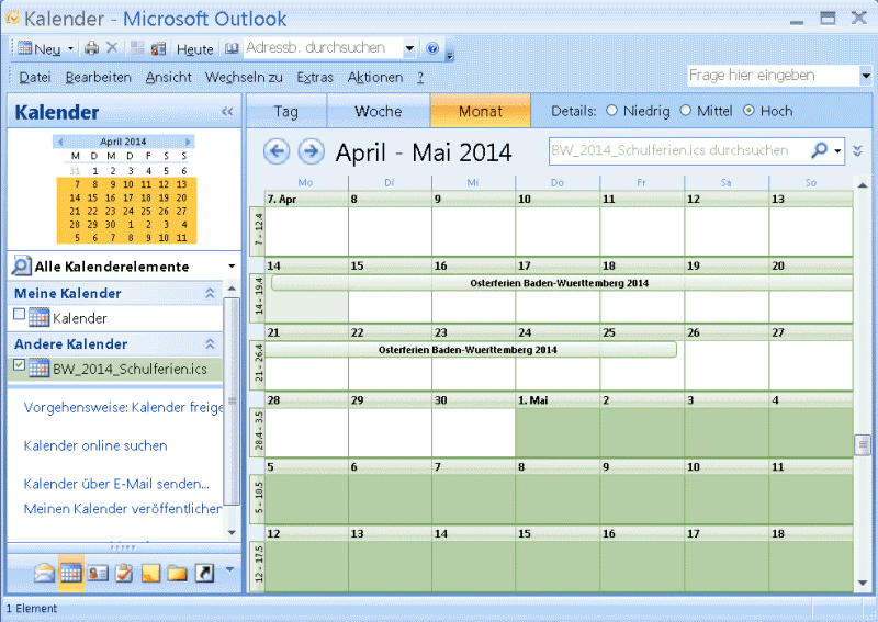 iCal in Outlook importieren – Anleitung für den MS Outlook Kalender - Schulferien.eu 