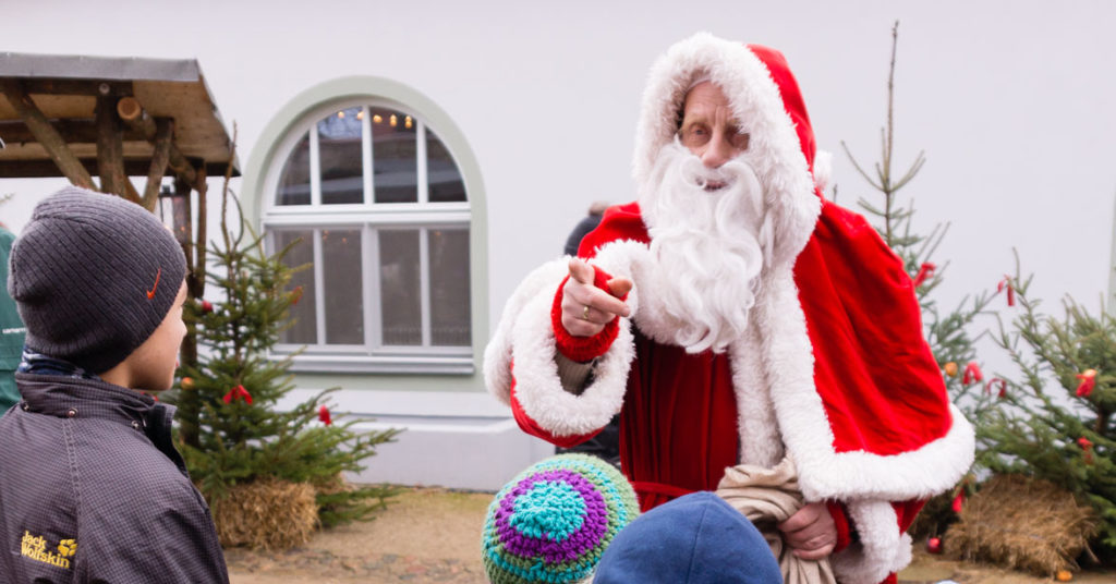 Weihnachtsmann während der Weihnachtsferien