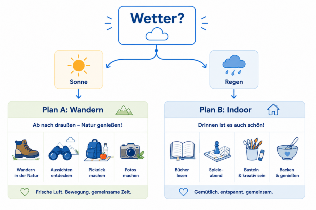 Drei Wetter-Modi für eine flexible Planung der Herbstferien