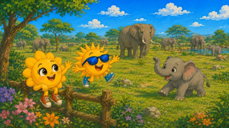 Sunny und Ray an der Elefantenanlage im Tierpark Berlin, ein junger Elefant kommt neugierig näher
